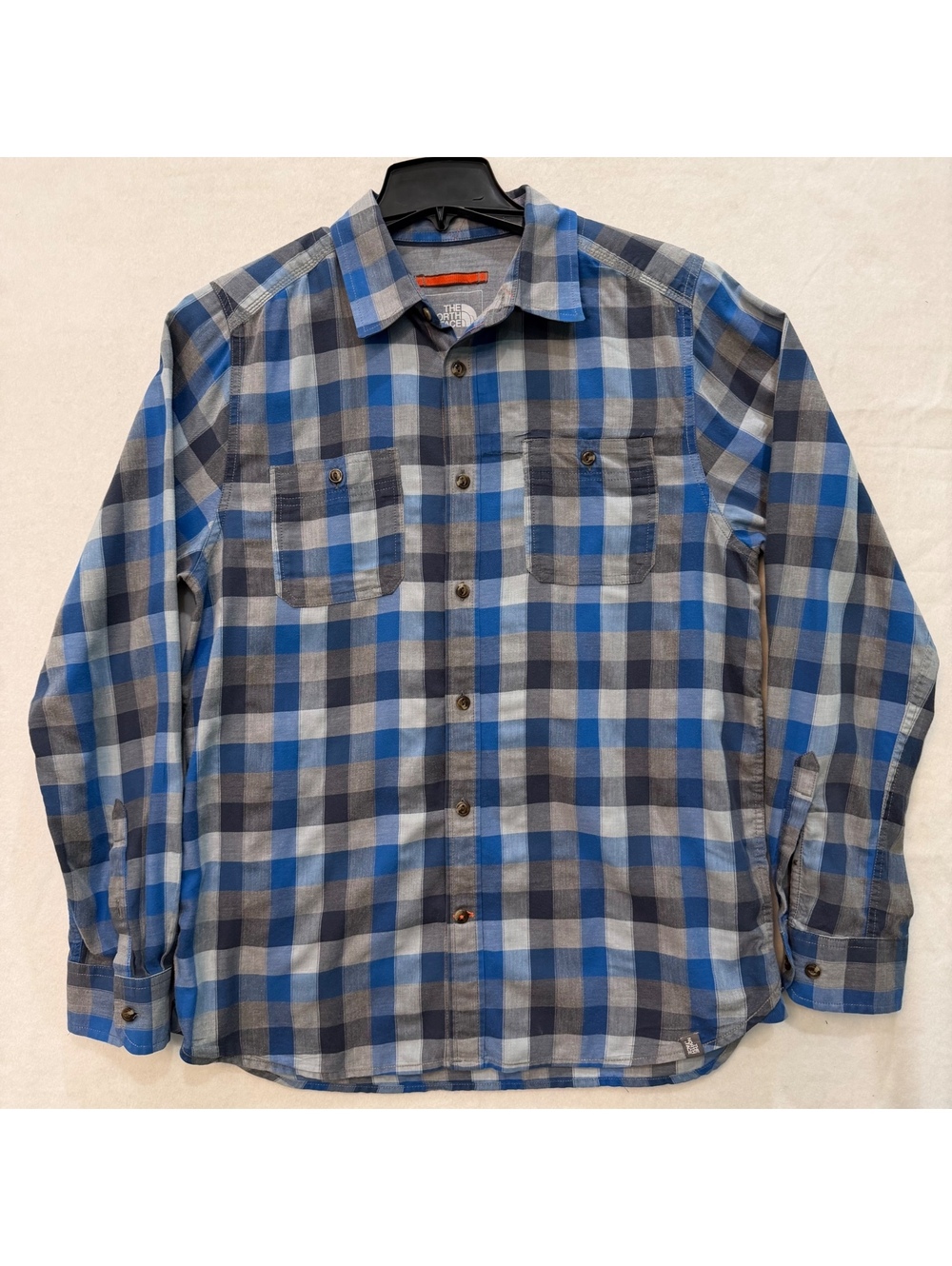 The North Face Men's Cumberland Long Sleeve Button Shirt Size Large Gray Blue